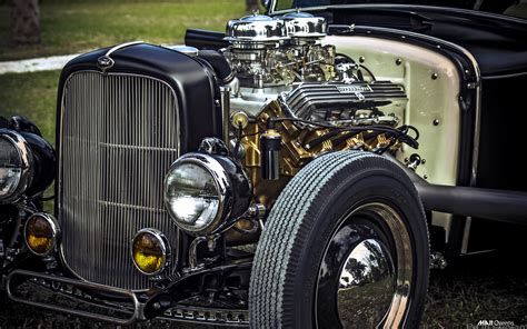 Classic Car Classic Hot Rod Engine V-8 Ford HD wallpaper | cars | Wallpaper Better