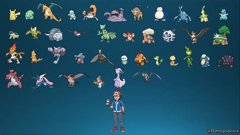 All of Ash's Pokemon by Dannysonicx on DeviantArt