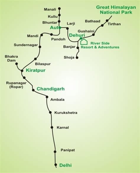 Reach Your Destination with A Route Map Of Tirthan Valley