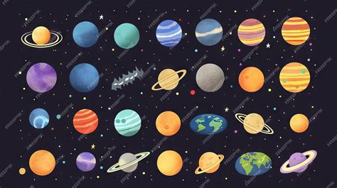 Premium AI Image | Kid illustration of planets cute cartoon colorful ...