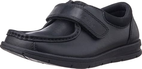 Clarks Boys School Schoolrock Jnr Leather Shoes In Black Extra Wide Fit ...