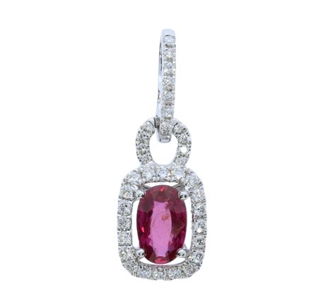 White Gold Ruby and Diamond Pendant