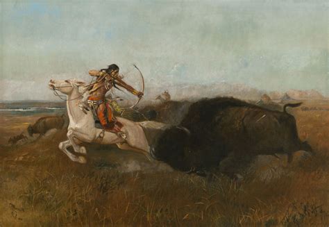 Indians Hunting Buffalo (Wild Men's Meat; Buffalo Hunt) - Sid Richardson Museum - Fort Worth, Texas