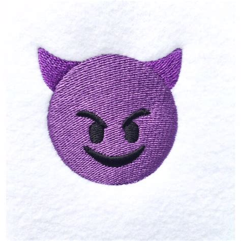 Purple Evil Grin Emoji Emoticon Machine Embroidery Pattern - Etsy