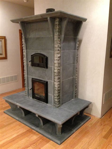 A Custom soapstone masonry heater installed in Montana!