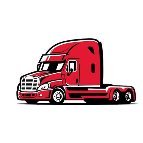 Premium Vector | Premium red semi truck 18 wheeler vector. best for trucking and freight ...