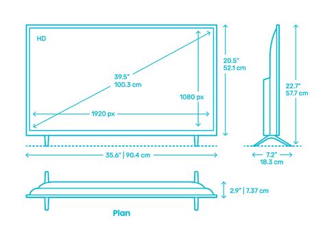 TCL 3-Series Roku Smart TV (40”) Dimensions & Drawings | Dimensions.Guide