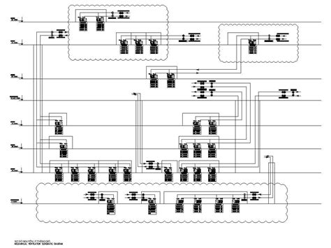 Mechanical ventilation schematic diagram details in AutoCAD 2D drawing ...