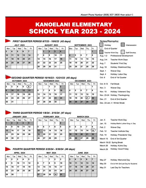 Calendar - Calendar - Kanoelani Elementary School