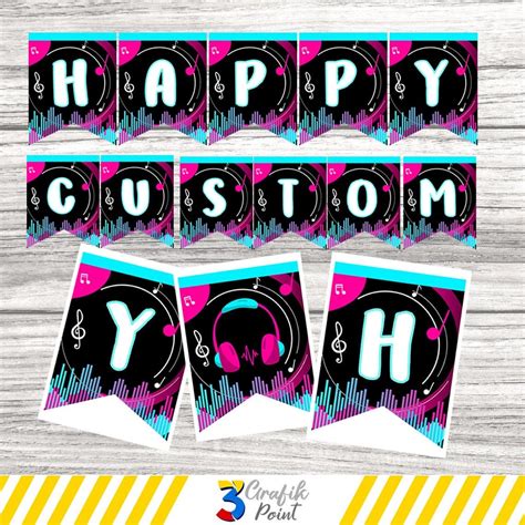 Musical Banner Printable, Musical Banner, Musical Birthday, Dance ...