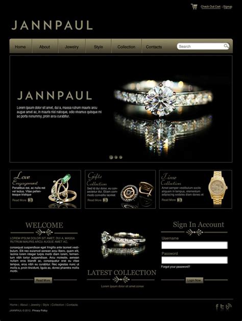 Jewellery Web Template | Jewelry website design, Web template design ...