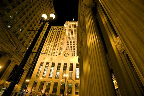 Chicago Downtown City Night Photography Digital Art by Mark Duffy - Pixels