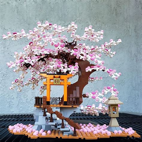 Japanese Sakura Tree House City Mini Building Blocks Street View Inari Shrine Model Friends DIY ...