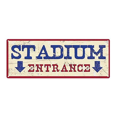 Stadium Entrance Metal Sign, 6"x16", Sports, Stadium, Football ...