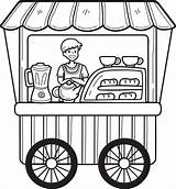 Hand Drawn Bakery Street Food Cart Illustration 16733078 PNG sketch template