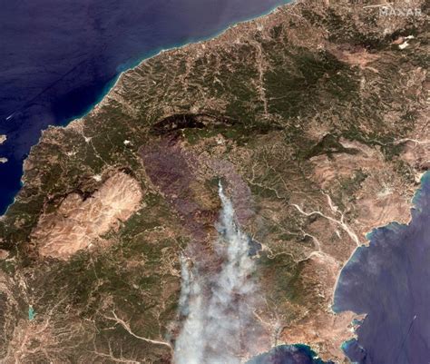 Where are the fires in Rhodes? Map of Greece wildfires as satellite images show devastation of ...