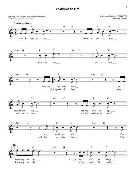 Tom Petty - Learning To Fly sheet music