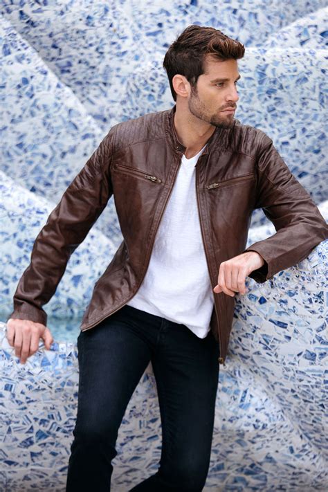 Cafe Racer Brown Leather Jacket - Mens Genuine Leather Jackets