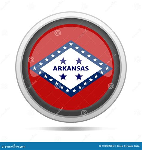 Arkansas Flag Round Metal Symbol Design City Vector Art Stock Vector - Illustration of city ...