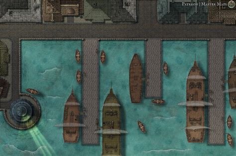 City Docks Battle Maps | Homebrew | Ptolus : City by the Spire