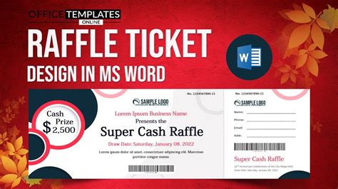 How to Design Raffle Ticket in MS Word Cash Prize Raffle Draw Office