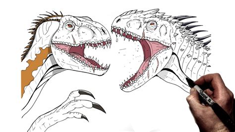 How To Draw Indoraptor Vs Indominus Rex Step By Step Jurassic World | Porn Sex Picture