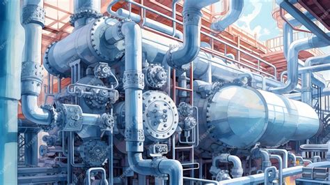 Premium Photo | Petrochemical plant illustration Generative AI