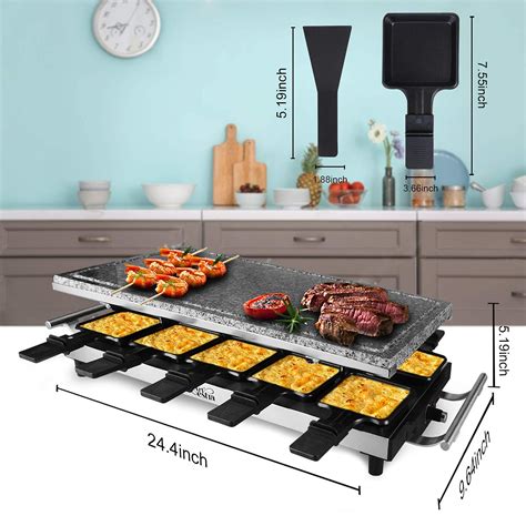 Artestia Raclette Table Grill,1500W Raclette Grill,10 Paddles Korean Bbq Grill,Cheese Raclette ...