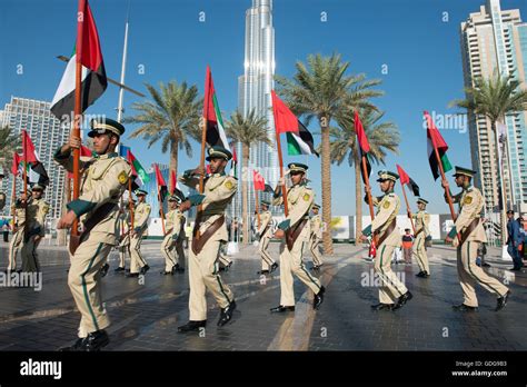 UAE Military marches during National Day Parade in Dubai Stock Photo ...