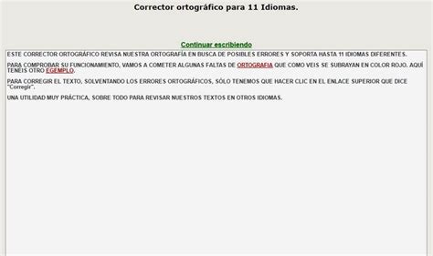 Corrector Ortográfico, gratuito y online, para 11 idiomas