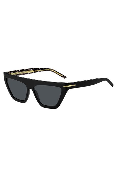 BOSS - Black-acetate sunglasses with gold-tone details