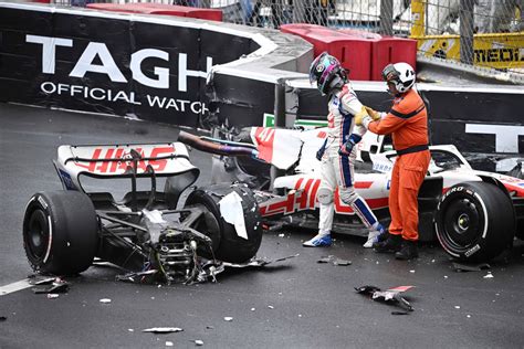 Mick Schumacher walks away from shocking Monaco GP crash which split Haas F1 car | The Independent