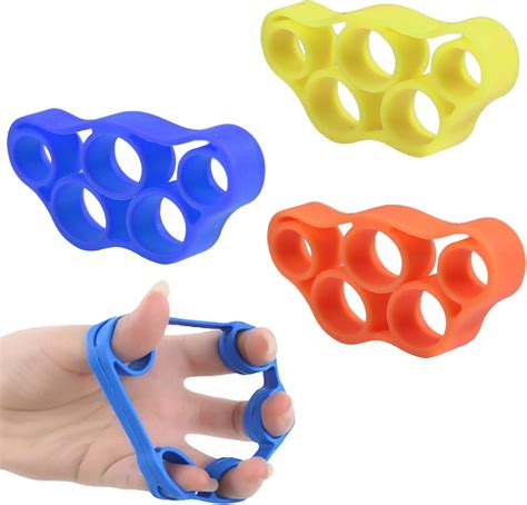 Finger Stretcher Resistance Bands, 3 Pcs Hand Grip Strengthener, Finger Exerciser Stretcher ...