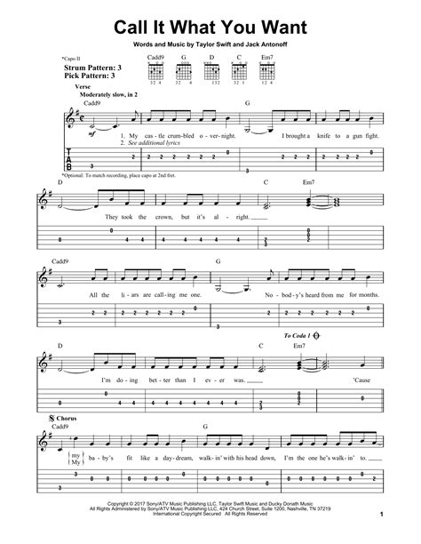 Call It What You Want by Taylor Swift - Easy Guitar Tab - Guitar Instructor