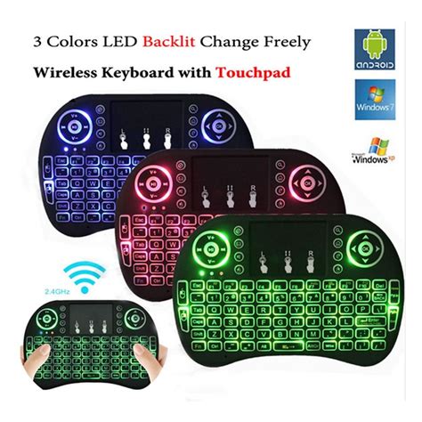 Mini TouchPad RF 500 Wireless With 3 Colour Backlit Keyboard Mouse