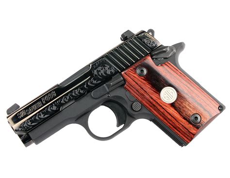 Sig Sauer P938 9mm, Night Sights, Engraved Rosewood - Top Gun Supply