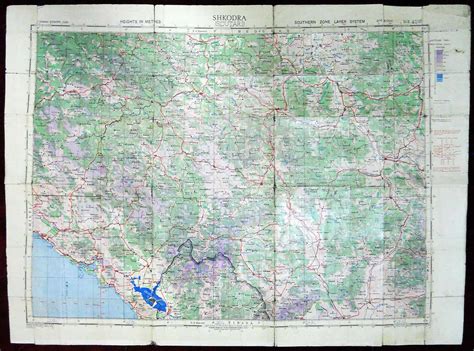 1942 Shkodra Albania Shkodër Montenegro Kosovo Serbia Topography Map ...