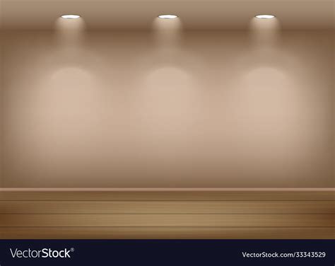 Art gallery wall lightened with spotlights Vector Image