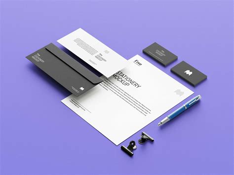 Free US Stationery Mockup PSD Set (4 Files) - Good Mockups