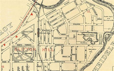 Vintage map of collingwood, clifton hill and abbotsford — Days Gone By ...