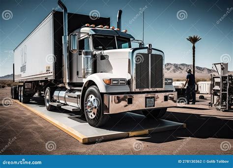 A Semi Truck Parked on a Ramp on a Road. Generative Ai Stock ...