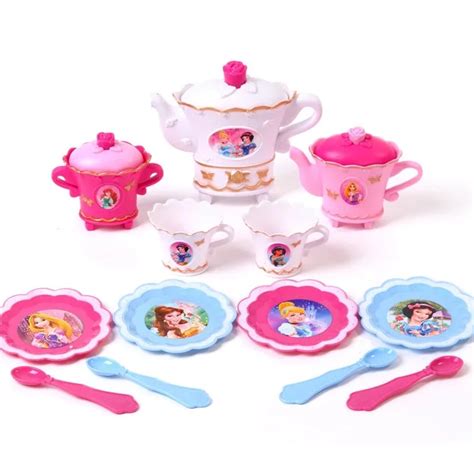 2019 new Disney Princess tea set children play toy simulation series plastic toy girl birthday ...