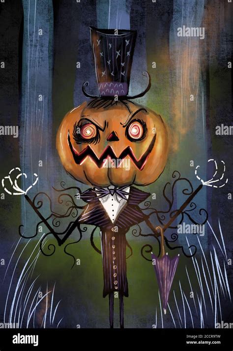 Jack O'Lantern man illustration Stock Photo - Alamy