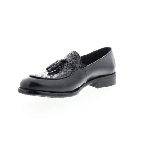 Carrucci Woven Tassel Loafer KS708-05 Mens Black Loafers Casual Shoes ...