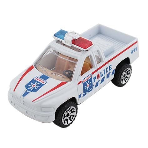 Mini Model Toy Police Car Diecast With Pull Back Mechanism - White - (1c526) Playing Cars For ...