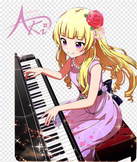 Anime Girl Playing Piano Drawing