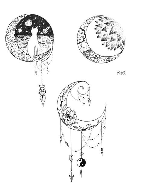Ink and Paper Moon Designs #tattoo #tattoos #tattooideas #tattoodesign | Moon tattoo designs ...