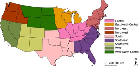 Contiguous United States climatic regions identified by the National ...