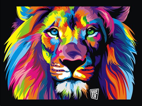 Colorful Lion Paintings