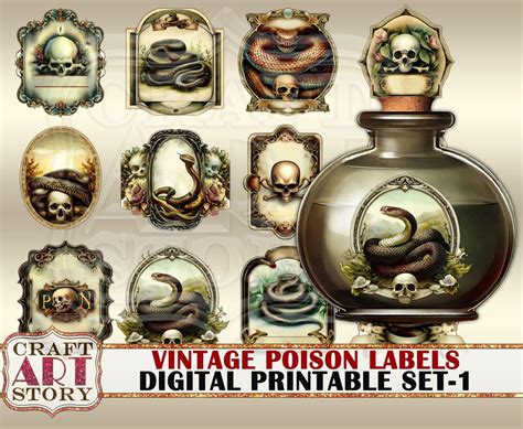 Vintage Poison Labels Printable Blank Set-1apothecary Tags - Etsy